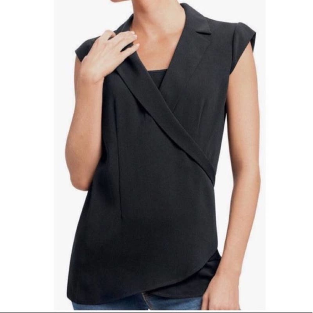 CAbi Sleeveless Origami Tunic Top Black Size Large